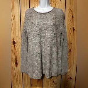 NEW Women’s Pullover Crewneck Sweater Light Gray Size LP Long Sleeve Sonoma